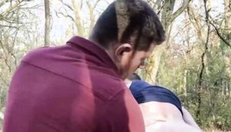 Cole Blue Moans While Breeding Him Raw Outside