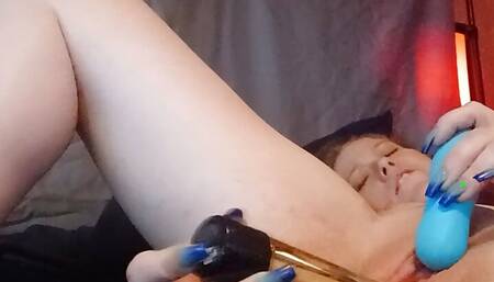 NIkki Belle Masturbating with two of her toys