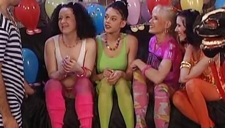 Four amazing looking German girls love pleasing a thick pecker