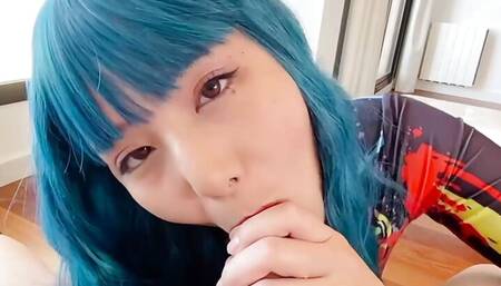 Blue hair x Blue Balls
