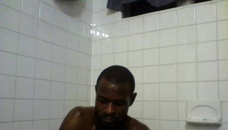 Bubble bath with a muscular guy