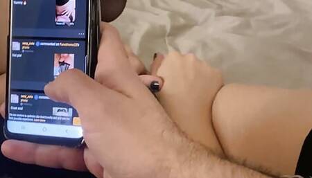 Amateur wife masturbating whilst reading porn comments