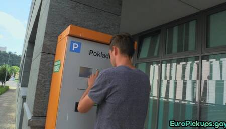 Amateur skinny Euro twink picked up and fucked outdoor