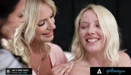 GIRLSWAY - Homeless Girl Fucks MILFs Couple Reagan Foxx & Rachael Cavalli in Exchange For a Home!