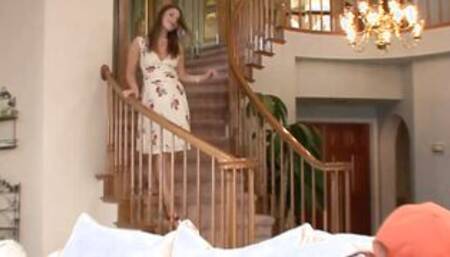 Interracial anal sex with a dark hair American teenie women