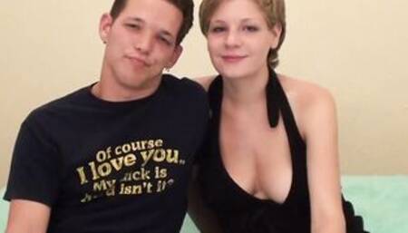 Natural American lovers at their first amateur casting