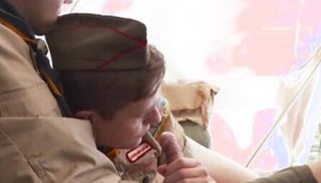 ScoutBoys - Hung, Beauty, red-oral sex, Legrand barebacks 2 boys inside a tent