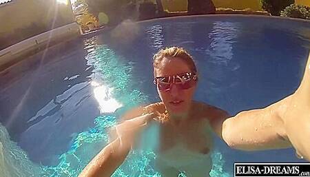 Naked And Fucked In A Pool In Front Of A