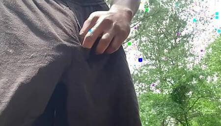 Jerkin off outdoors busting a fat load all over! You see that dick print
