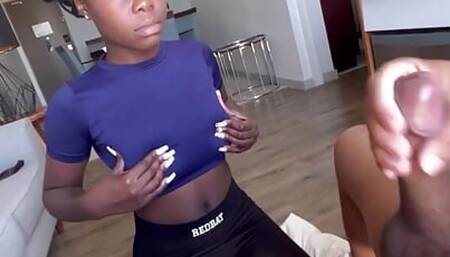 Ebony Teen Rimming Her Sugar Daddy For a New Outfit