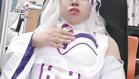 handjobs by asian cosplay Emilia crossdresser 016