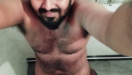 uncircumcised dirty indian self licking armpits and tasting own cum,