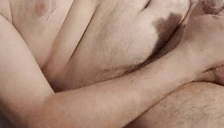 Jerking off in condom