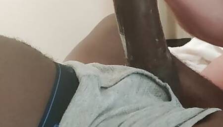 Shoving his massive dick in my throat
