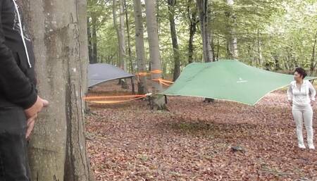 Creampie with a stranger at the camping