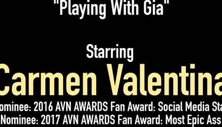 Prurient Carmen Valentina and Queen Gia Love at fingering porn
