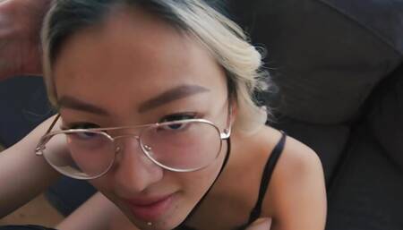 Petite Asian Girl comes over to suck cock and get railed (trailer) - Themindoftommy