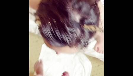 Two Petite lesbian Pinay kittens serving their master