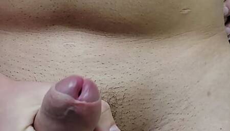 Daddy cums in his hand for his little slut to eat (up close cumshot)