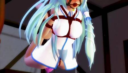 BDSM Session - Tied From Above +Anal Sex Toy + Gag (3D HENTAI)