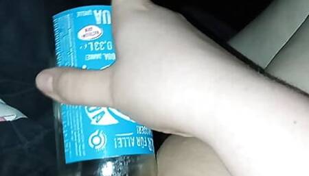 Squirting over bottle