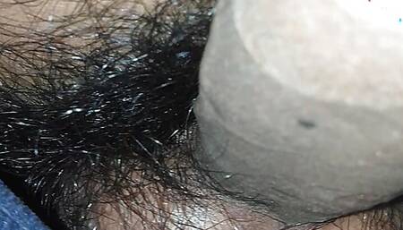 In the night I silently play my dick