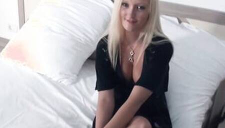 Young blonde hoe gets banged and recorded point of view by her sugar Daddy