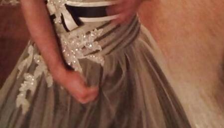 Putting a rare and beautiful $1750 gray wedding dress to good use Part 1