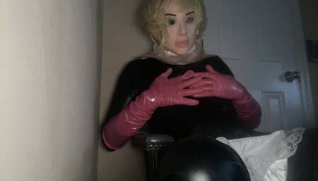 Sissy latex cum