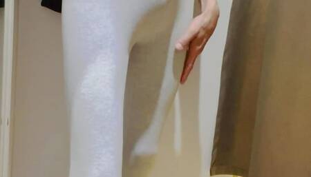 SLUTTY IN CHANGING ROOM (XS leggings I bought)