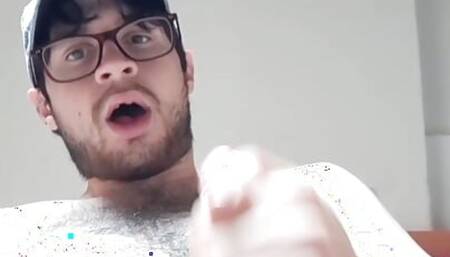Bored male decides to jerk off and cum to pass the time