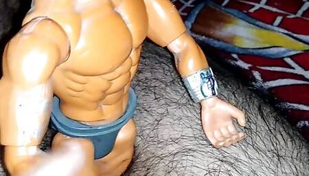 playing with an old toy