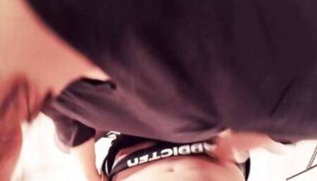 Big Tit dark haired Mom banged! into ebony tights during the point of view Date