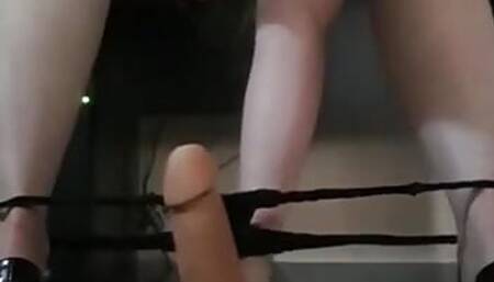 Secretary fucking a dildo in the office before her husband arrives