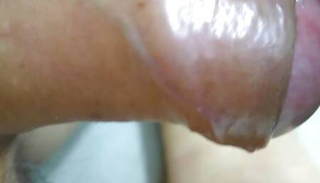 Sounding urethra with new toy, letting precum and cum slow leaking