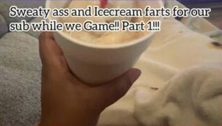 Ebony Couple Enjoys a sweaty fart sniffing session with their SUB while gaming