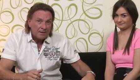 Petite dark haired Teenagers bimbos with tiny breasts at a German Casting