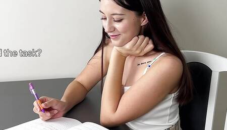Student Fucked Hard By Teacher For Trying To Cheat - Sucking And Riding To Get Crempie!