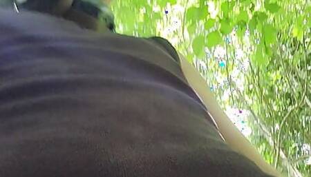 wanking outdoor in the woods