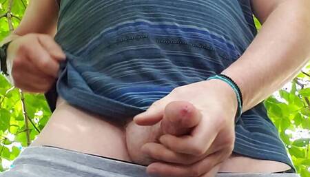 Stroking in the woods