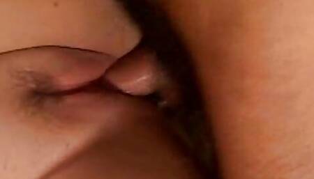 Busty MILF sucks young stud's cock then gets cunt fucked on a couch