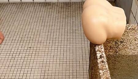 Fuck fake pussy in shower