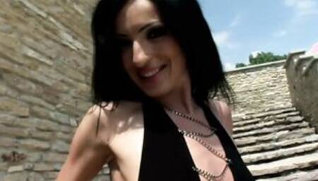 Slim tiny breasts african haired Milf fucking outside anal