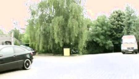 Double penetration anal 3some outside with a petite women