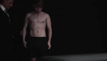 Cute bottom boy opened up by muscle master domina