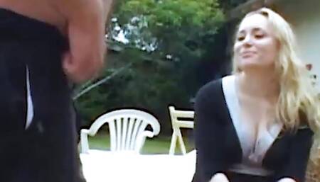 Gonzo amateur MILF pussynailed outdoor after cocksucking