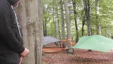 Creampie with a stranger at the camping