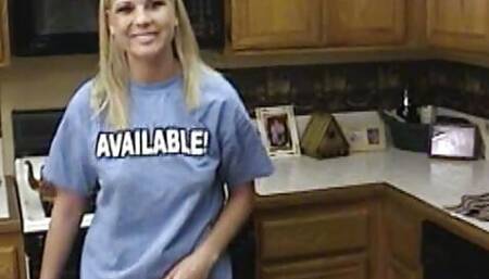 Beautiful blonde babe takes cock deep in her throat