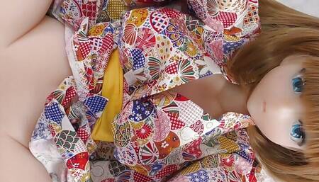 Raw sex with Akane in kimono! At the end, I grabbed my waist and cummed out!