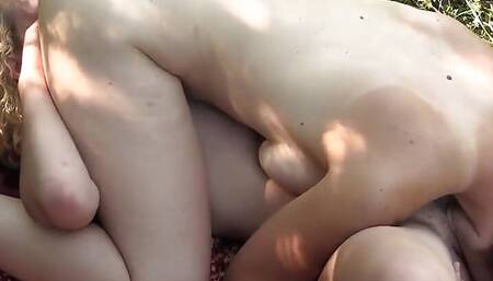 Enthusiastic Yanks Lesbians Ruby And Mira Outdoor Oral